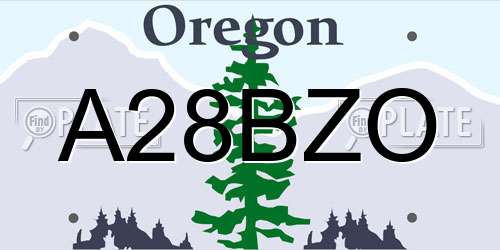 A28BZO Oregon License Plate