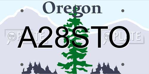 A28STO Oregon License Plate