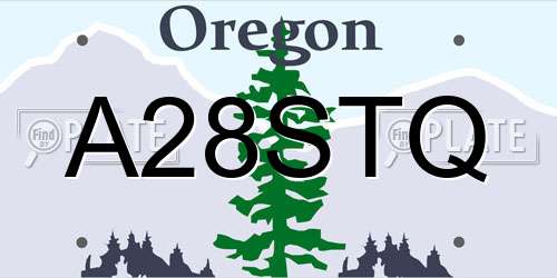 A28STQ Oregon License Plate