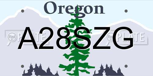 A28SZG Oregon License Plate
