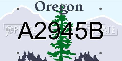 A2945B Oregon License Plate