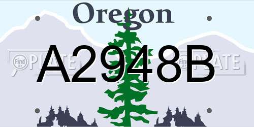A2948B Oregon License Plate