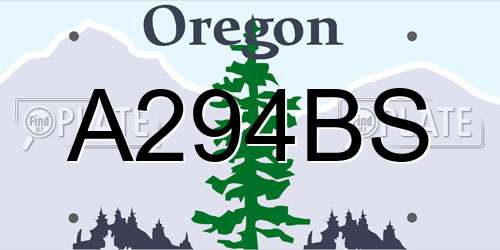 A294BS Oregon License Plate