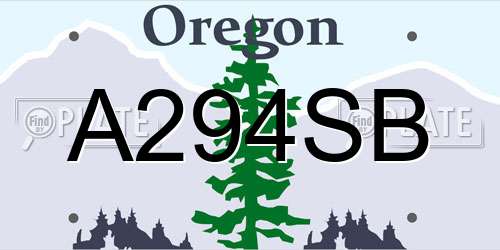 A294SB Oregon License Plate