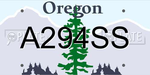 A294SS Oregon License Plate