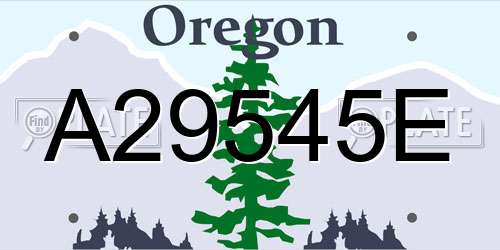 A29545E Oregon License Plate