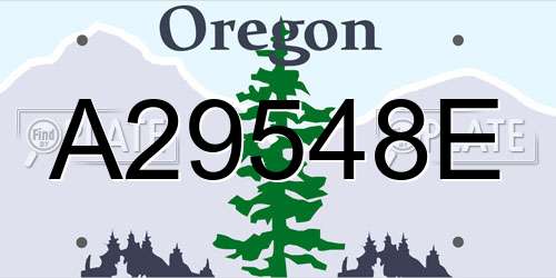 A29548E Oregon License Plate