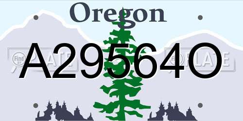 A29564O Oregon License Plate