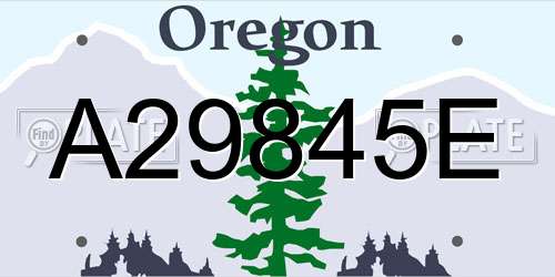 A29845E Oregon License Plate