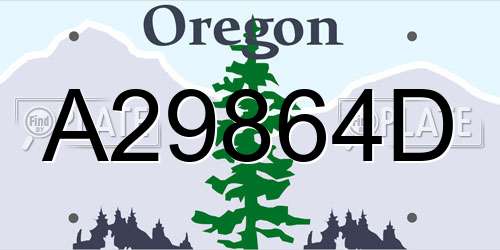 A29864D Oregon License Plate