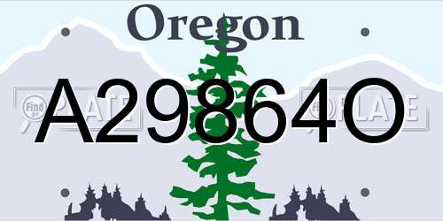 A29864O Oregon License Plate
