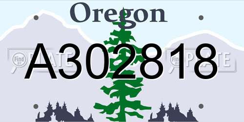 A302818 Oregon License Plate
