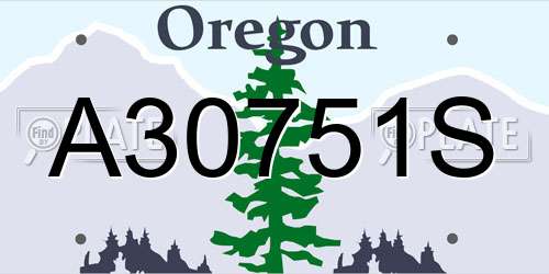 A30751S Oregon License Plate