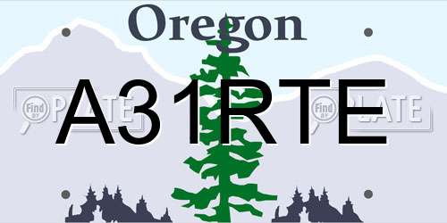 A31RTE Oregon License Plate