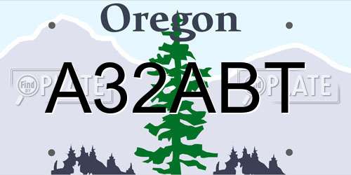 A32ABT Oregon License Plate