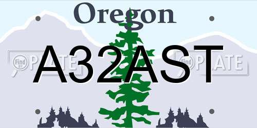 A32AST Oregon License Plate
