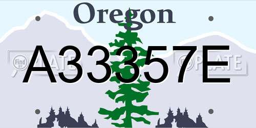 A33357E Oregon License Plate