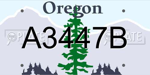 A3447B Oregon License Plate