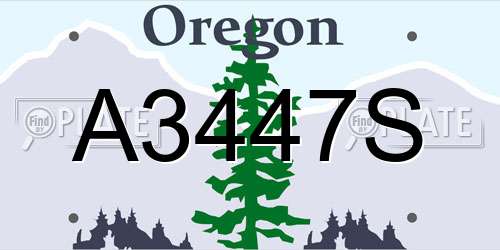 A3447S Oregon License Plate