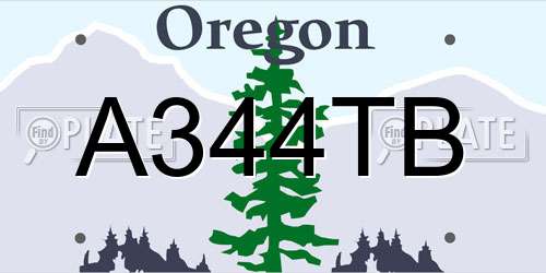 A344TB Oregon License Plate