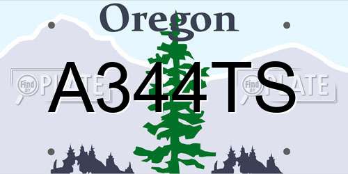 A344TS Oregon License Plate