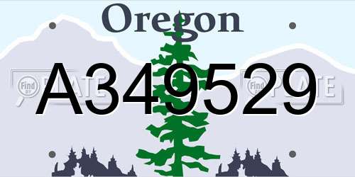 A349529 Oregon License Plate