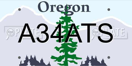 A34ATS Oregon License Plate