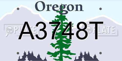 A3748T Oregon License Plate