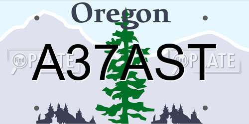 A37AST Oregon License Plate