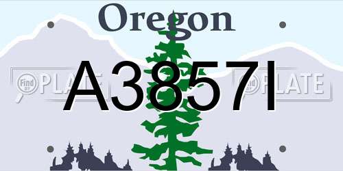 A3857I Oregon License Plate
