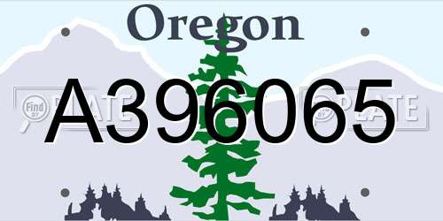 A396065 Oregon License Plate