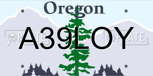 A39LOY Oregon License Plate