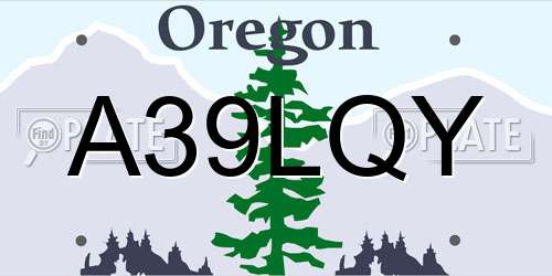 A39LQY Oregon License Plate