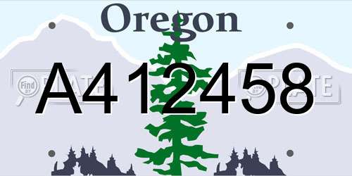 A412458 Oregon License Plate