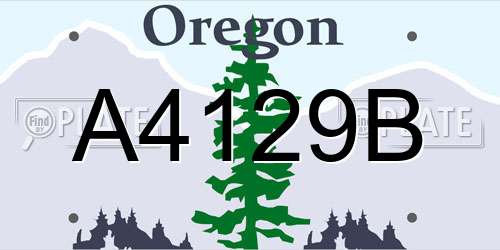 A4129B Oregon License Plate