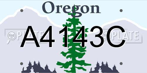 A4143C Oregon License Plate
