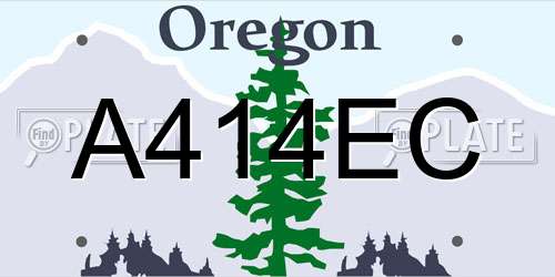 A414EC Oregon License Plate