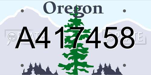 A417458 Oregon License Plate
