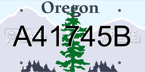 A41745B Oregon License Plate