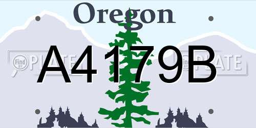 A4179B Oregon License Plate