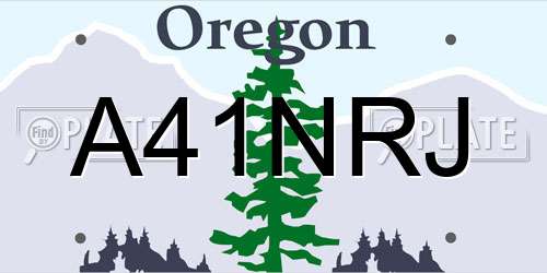 A41NRJ Oregon License Plate