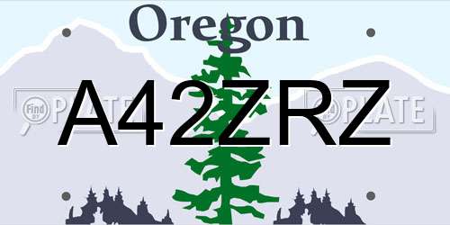 A42ZRZ Oregon License Plate