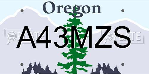 A43MZS Oregon License Plate