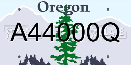 A44000Q Oregon License Plate
