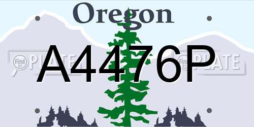A4476P Oregon License Plate