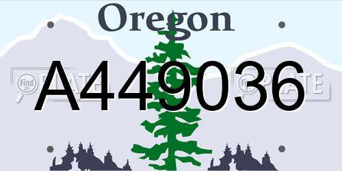A449036 Oregon License Plate
