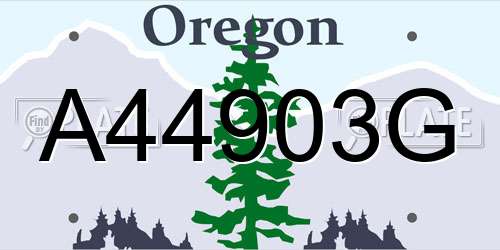 A44903G Oregon License Plate