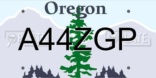 A44ZGP Oregon License Plate