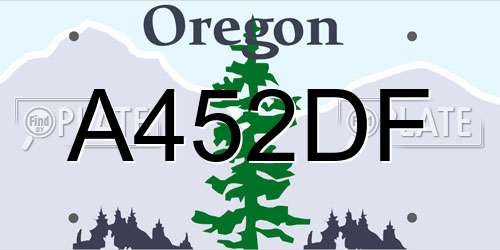 A452DF Oregon License Plate