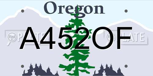 A452OF Oregon License Plate